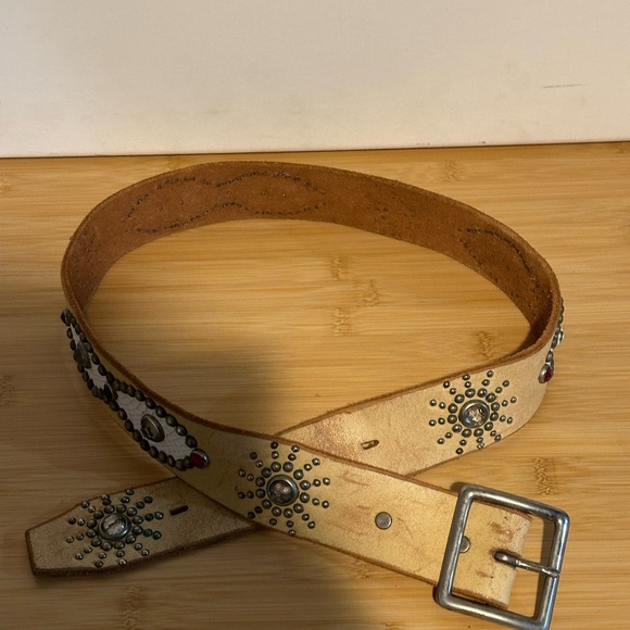 Hollywood Trading Company HTC Vintage Tan Leather Belt 40” size M - Picture 2 of 5